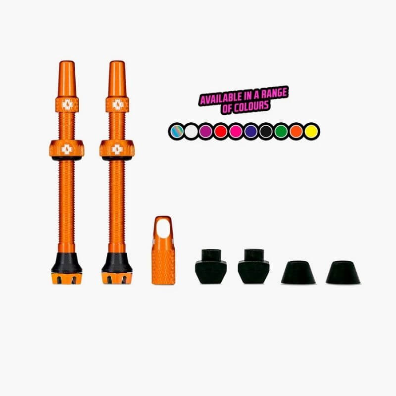 Set tubeless ventilov MUC-OFF V2 44mm - orange