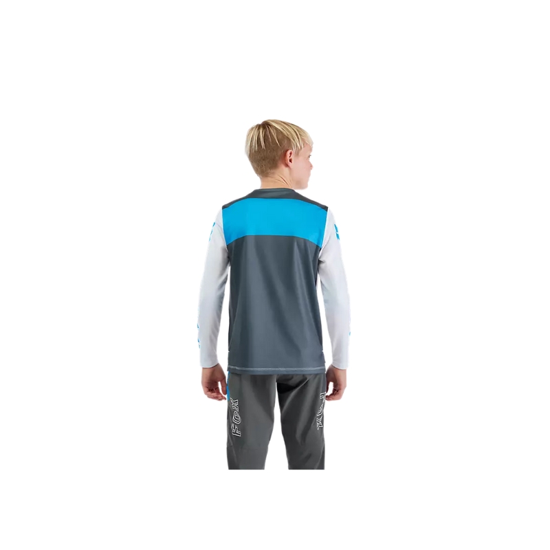 Otroški kolesarski dres FOX Ranger LS Digi Image White