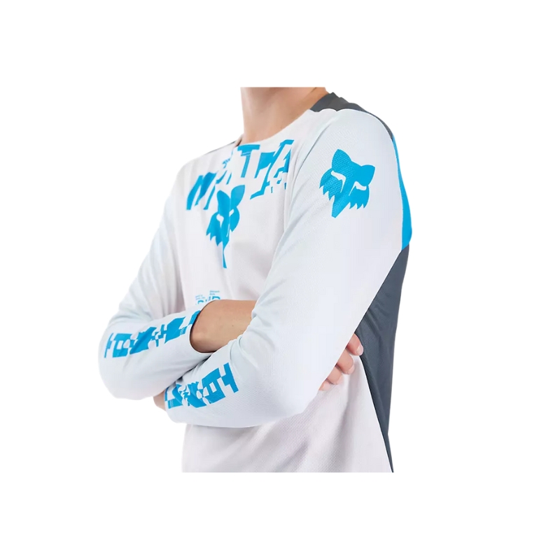 Otroški kolesarski dres FOX Ranger LS Digi Image White
