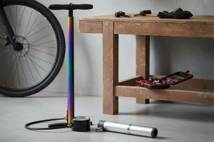 Tlačilka za kolo v vijolični, modri in rumeni.