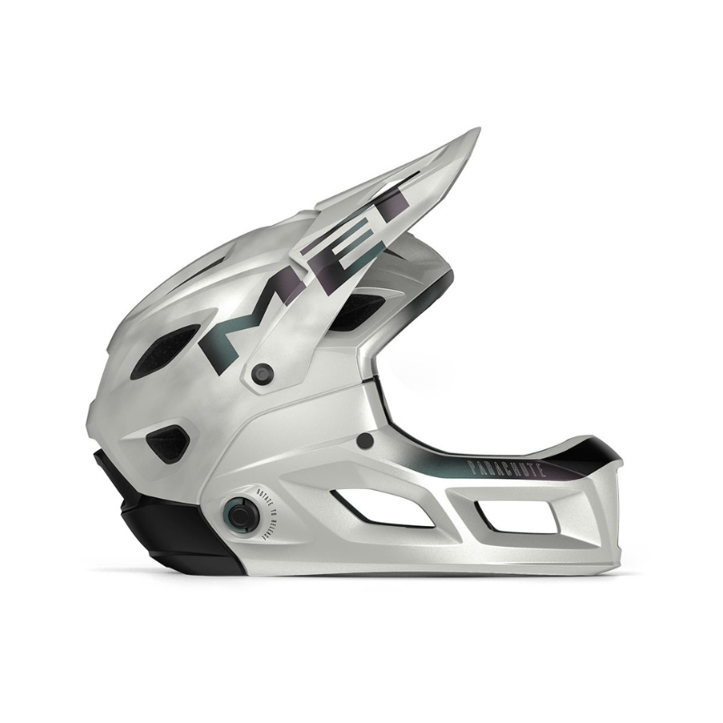 Full-face kolesarska čelada MET Parachute MIPS White Iridescent