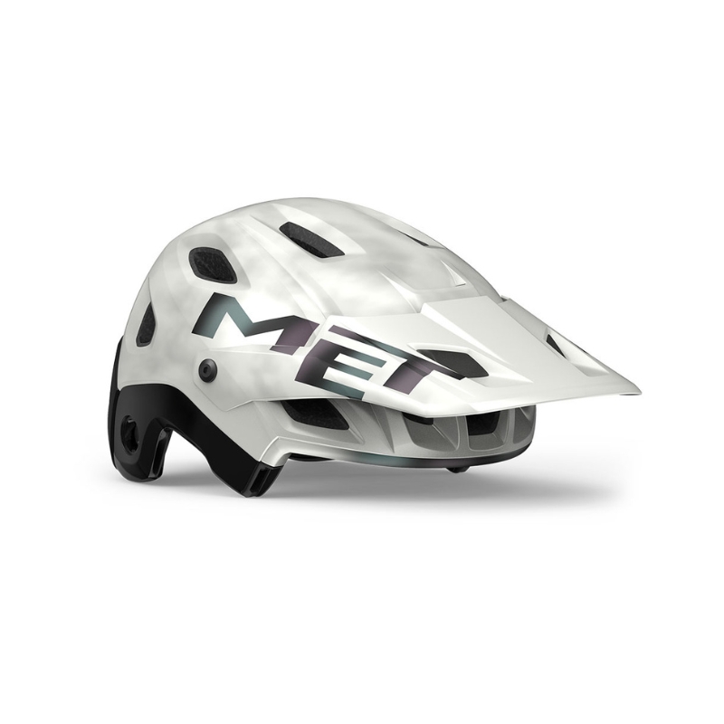 Full-face kolesarska čelada MET Parachute MIPS White Iridescent